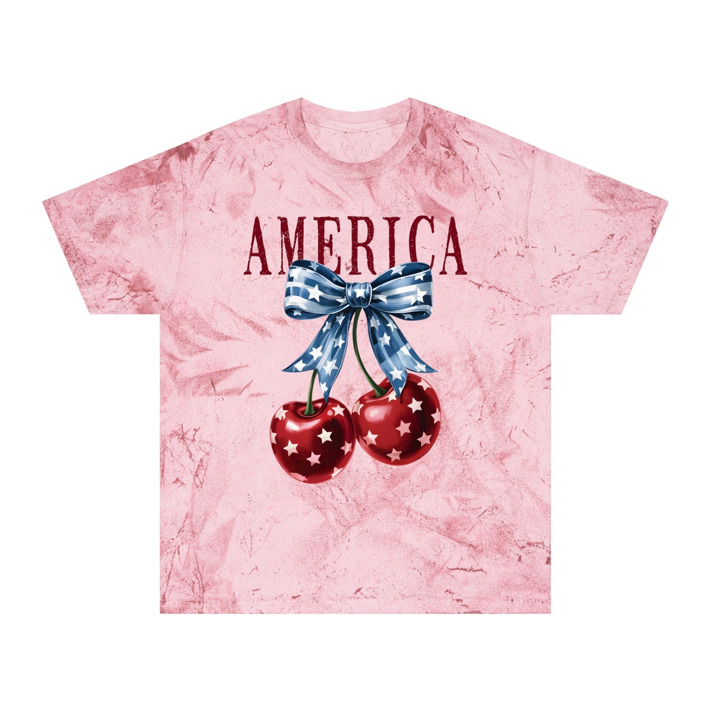 Retro America Coquette, Cherry Coquette Bow, Graphic Tee