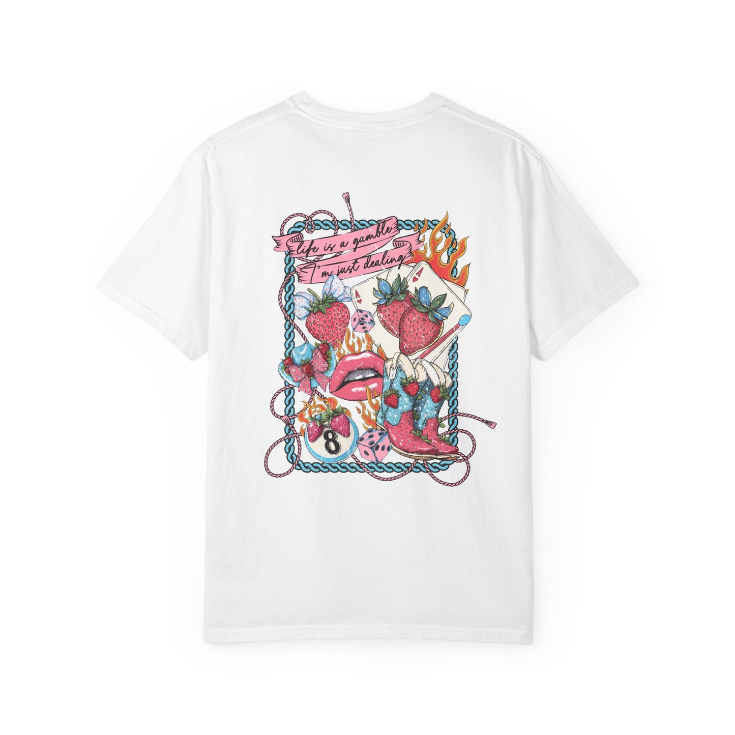 Retro Western Cowgirl Sublimation Design, Life is a Gamble Graphic Tee