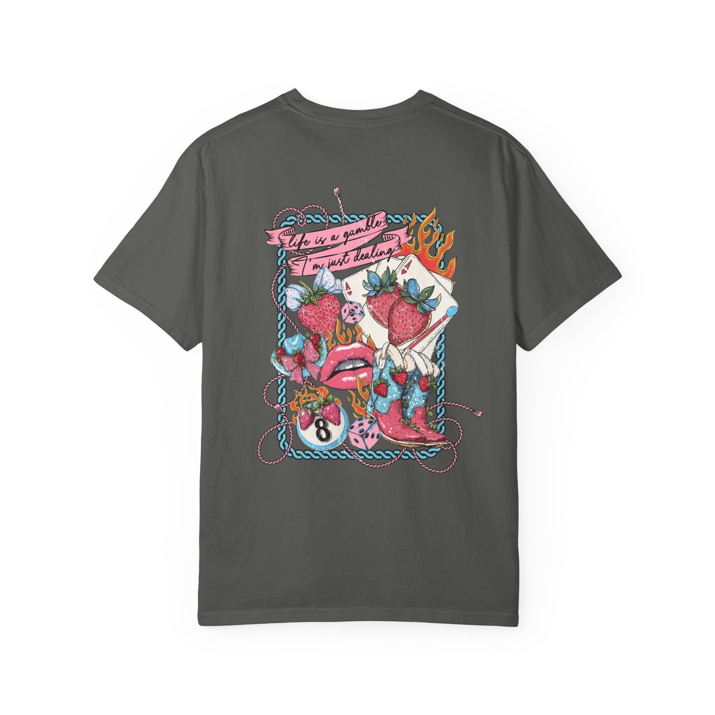 Retro Western Cowgirl Sublimation Design, Life is a Gamble Graphic Tee