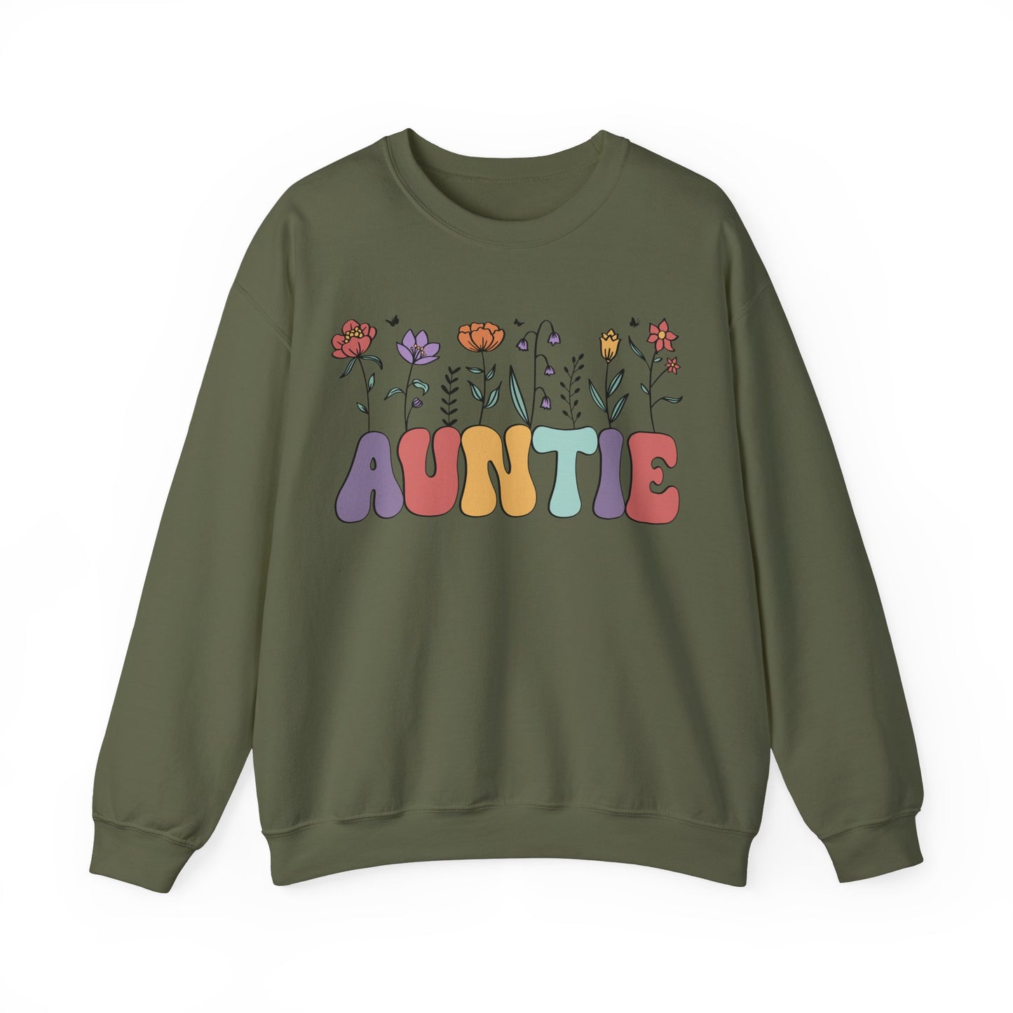 Floral Auntie Crewneck Sweatshirt