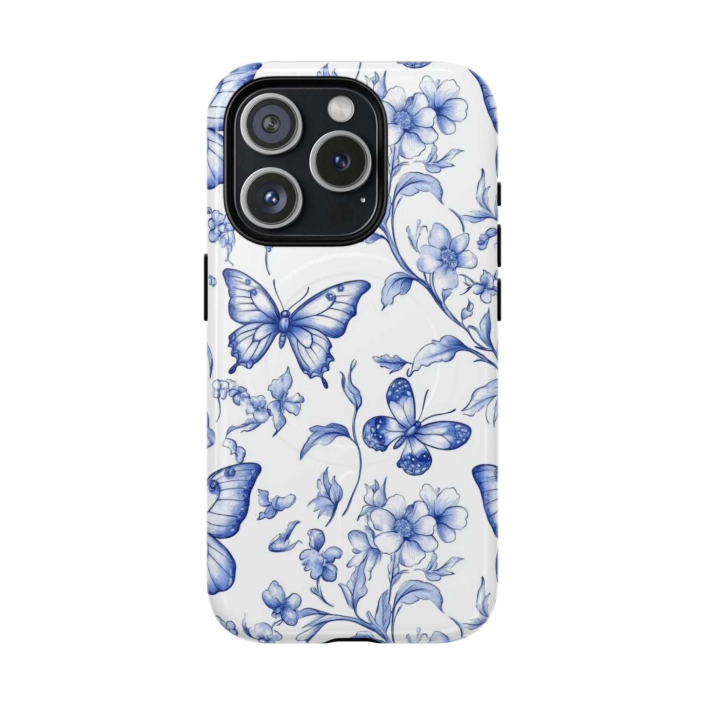 Chinoiserie Toile Phone Case, Mag Safe Compatible, Tough Magnetic Case