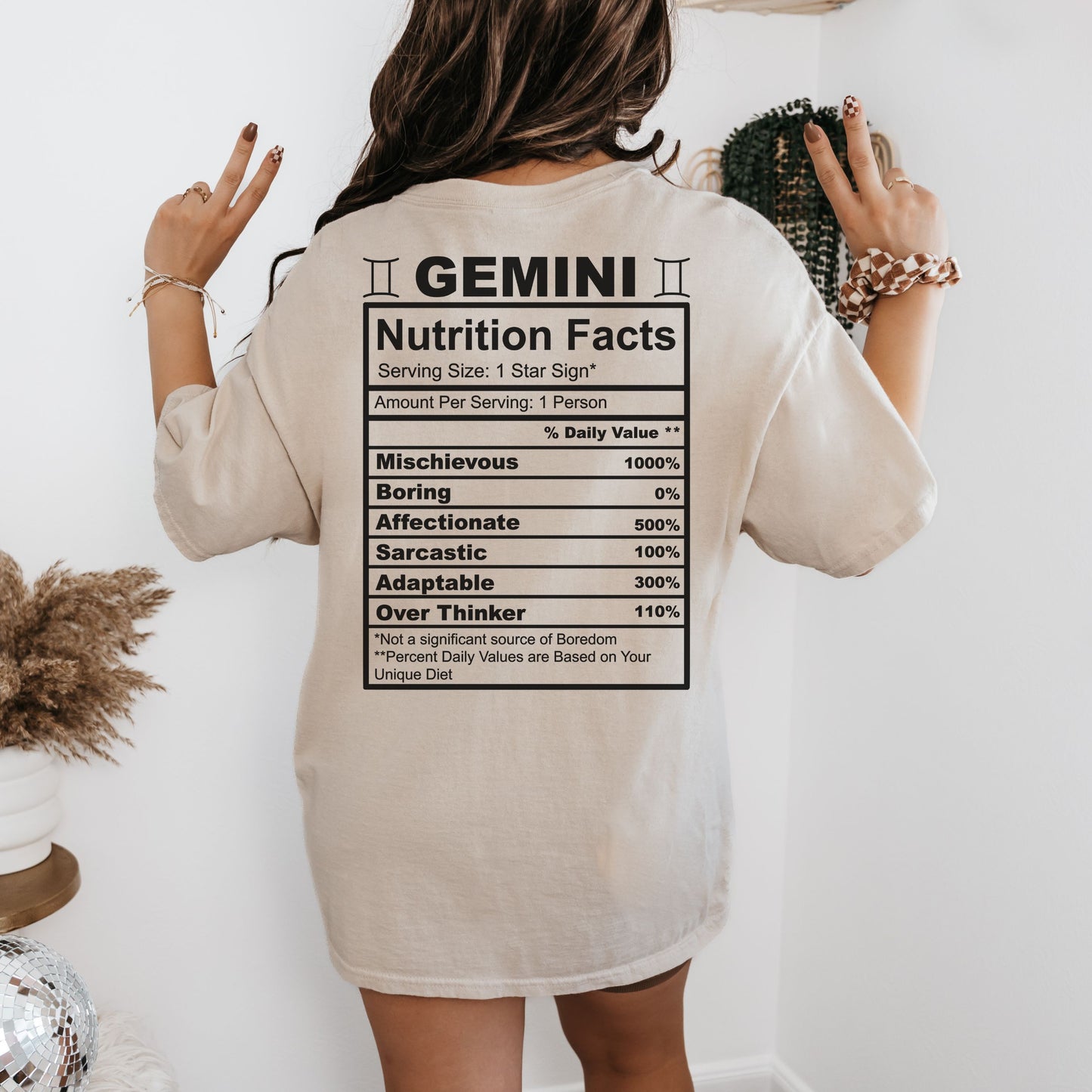 Gemini Nutrition Facts T-Shirt, Astrology Tee, Unisex Horoscope Shirt, Birthday Gift for Gemini, Casual Wear, Zodiac Sign Apparel