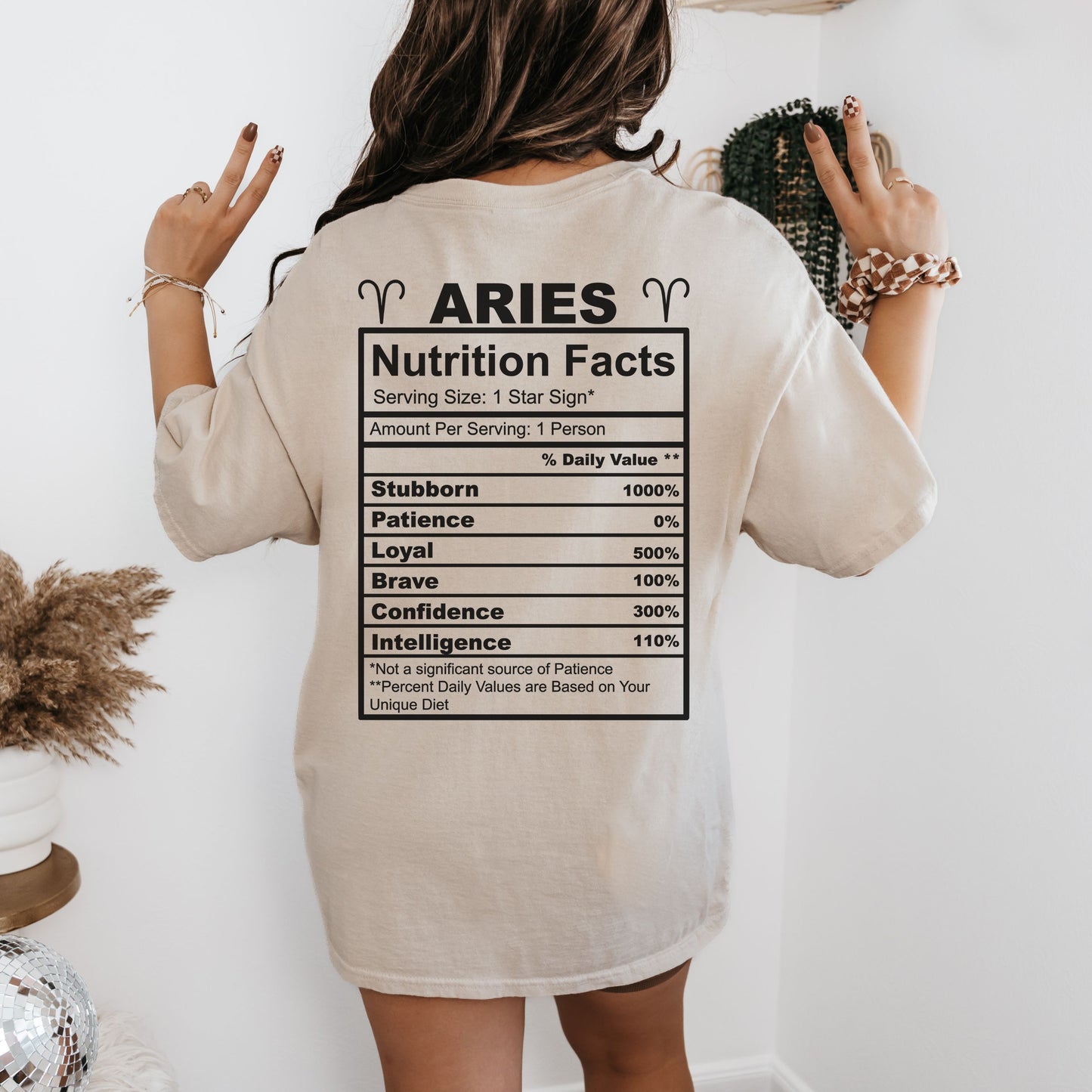Aries Zodiac T-Shirt | Astrology Tee | Horoscope Gift for Astrologers | Birthday Gift | Unisex Softstyle T-Shirt | Nutrition Facts Tee