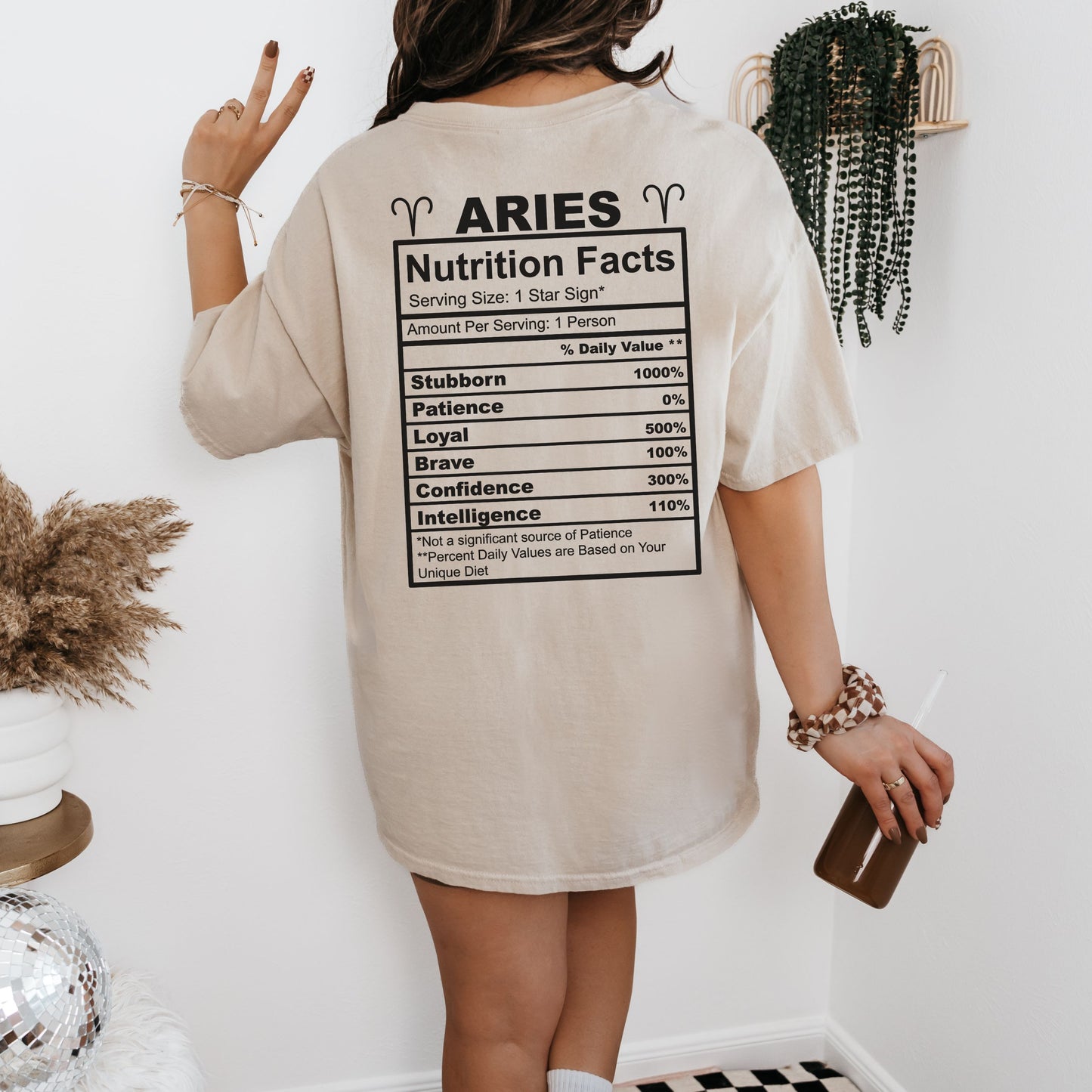 Aries Zodiac T-Shirt | Astrology Tee | Horoscope Gift for Astrologers | Birthday Gift | Unisex Softstyle T-Shirt | Nutrition Facts Tee