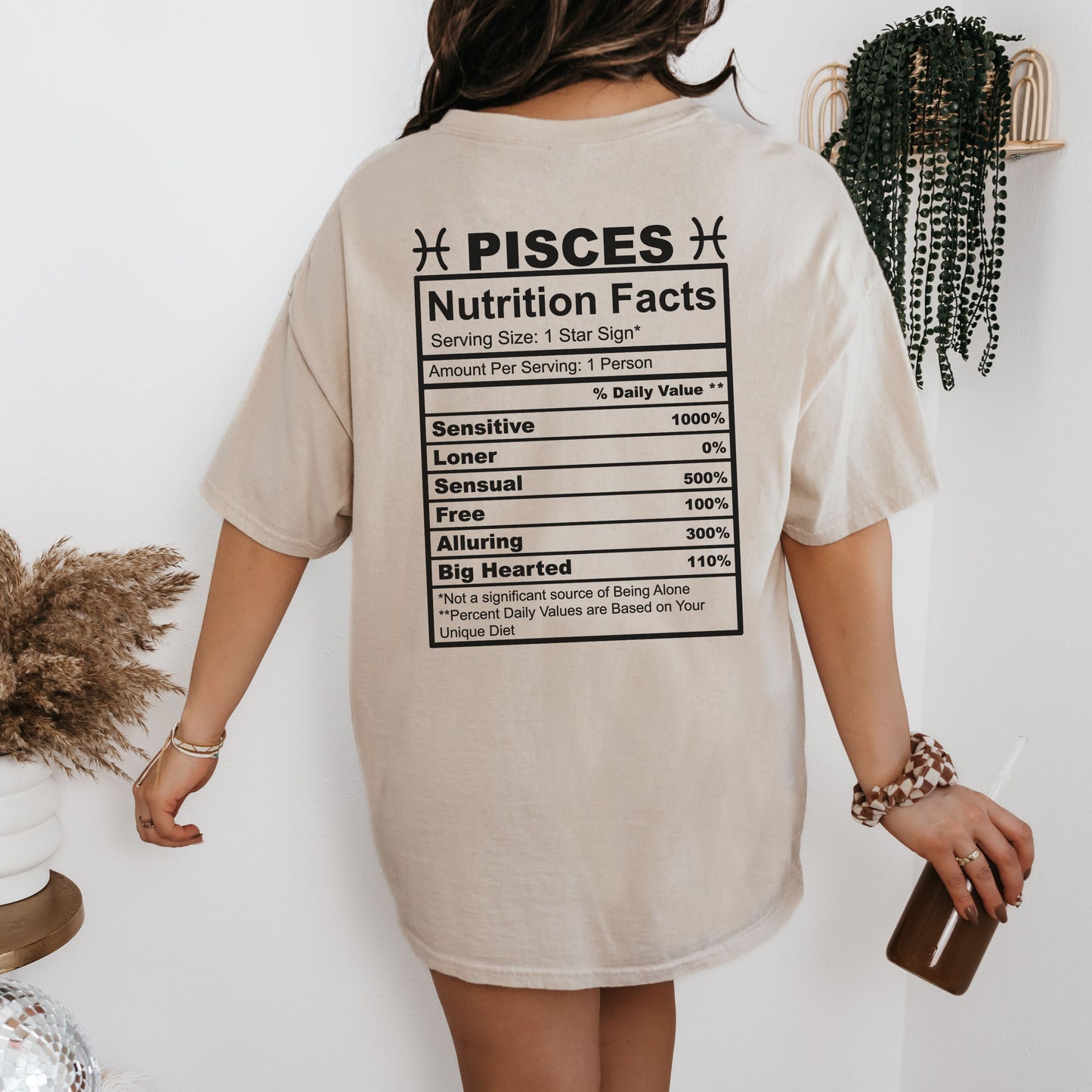 Pisces Nutrition Facts Unisex T-Shirt - Astrology Gift for Birthday & Everyday Wear