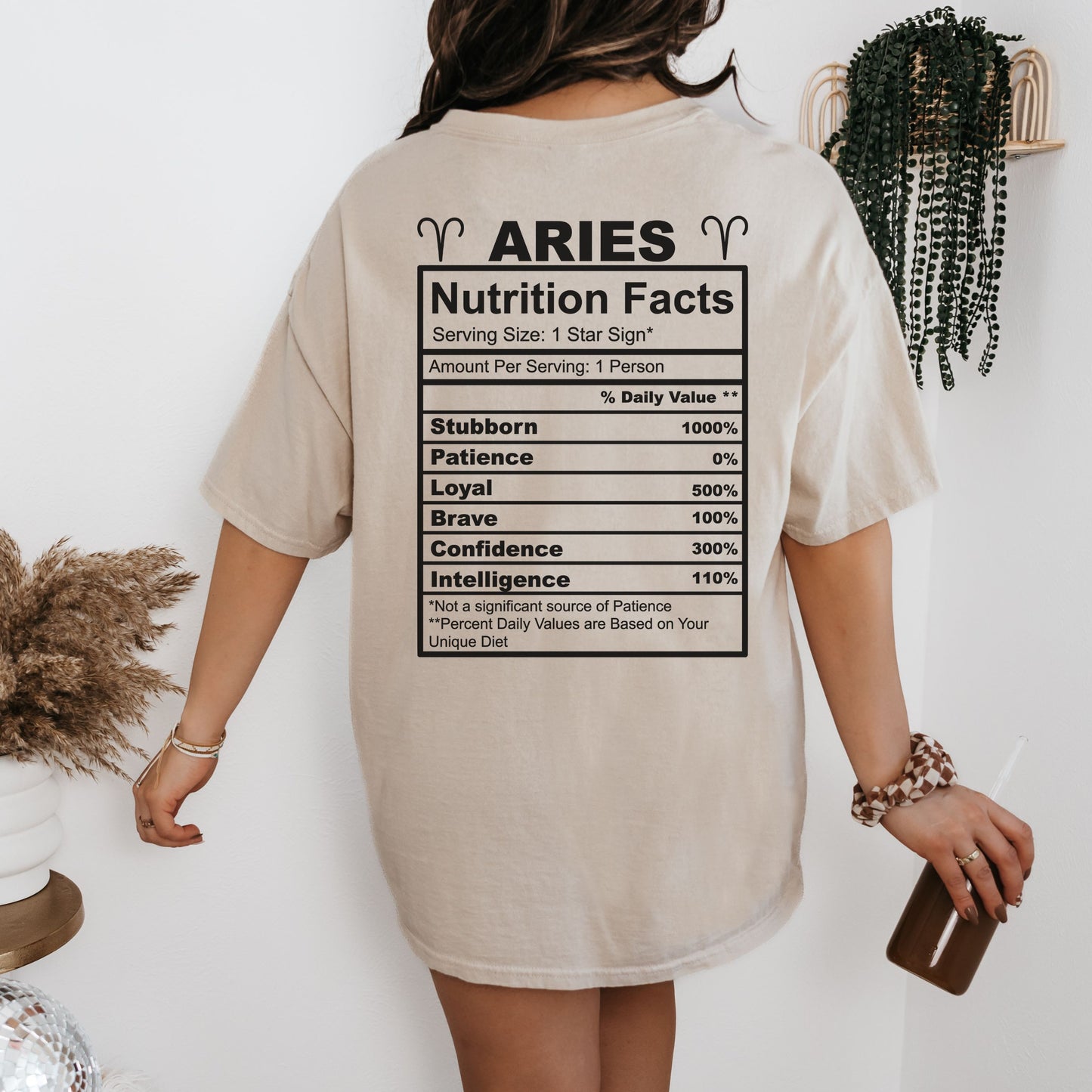 Aries Zodiac T-Shirt | Astrology Tee | Horoscope Gift for Astrologers | Birthday Gift | Unisex Softstyle T-Shirt | Nutrition Facts Tee