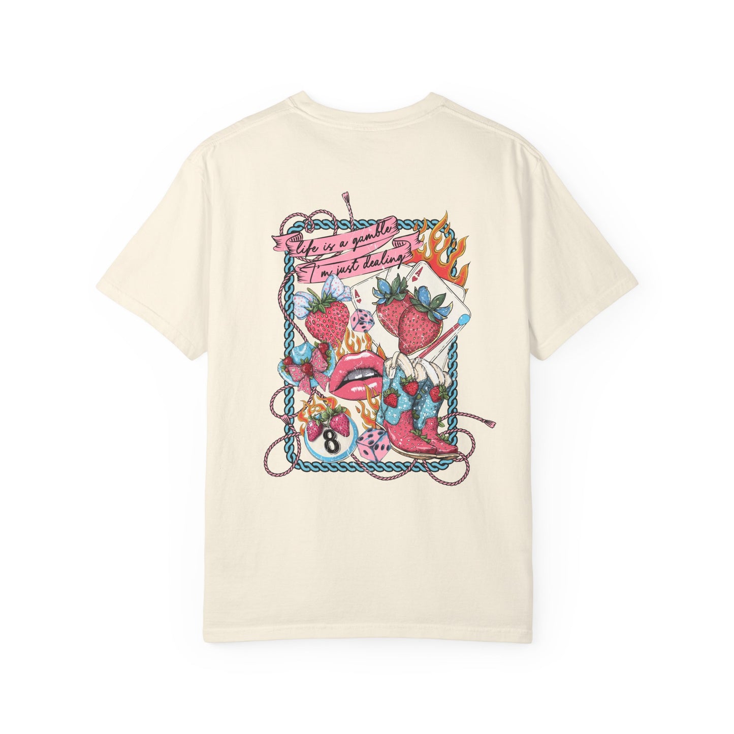 Retro Western Cowgirl Sublimation Design, Life is a Gamble Graphic Tee
