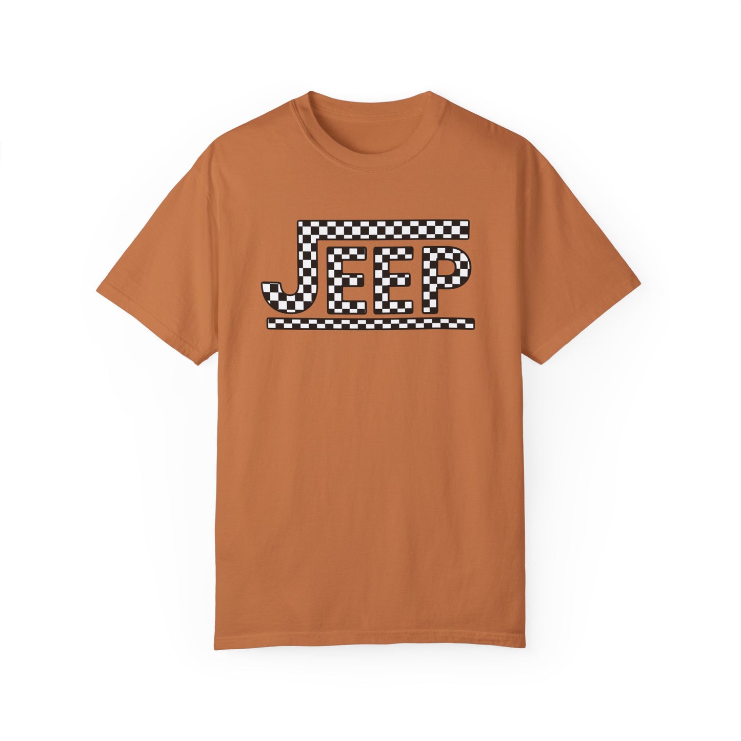 Retro Checkered Jeep Graphic T-Shirt
