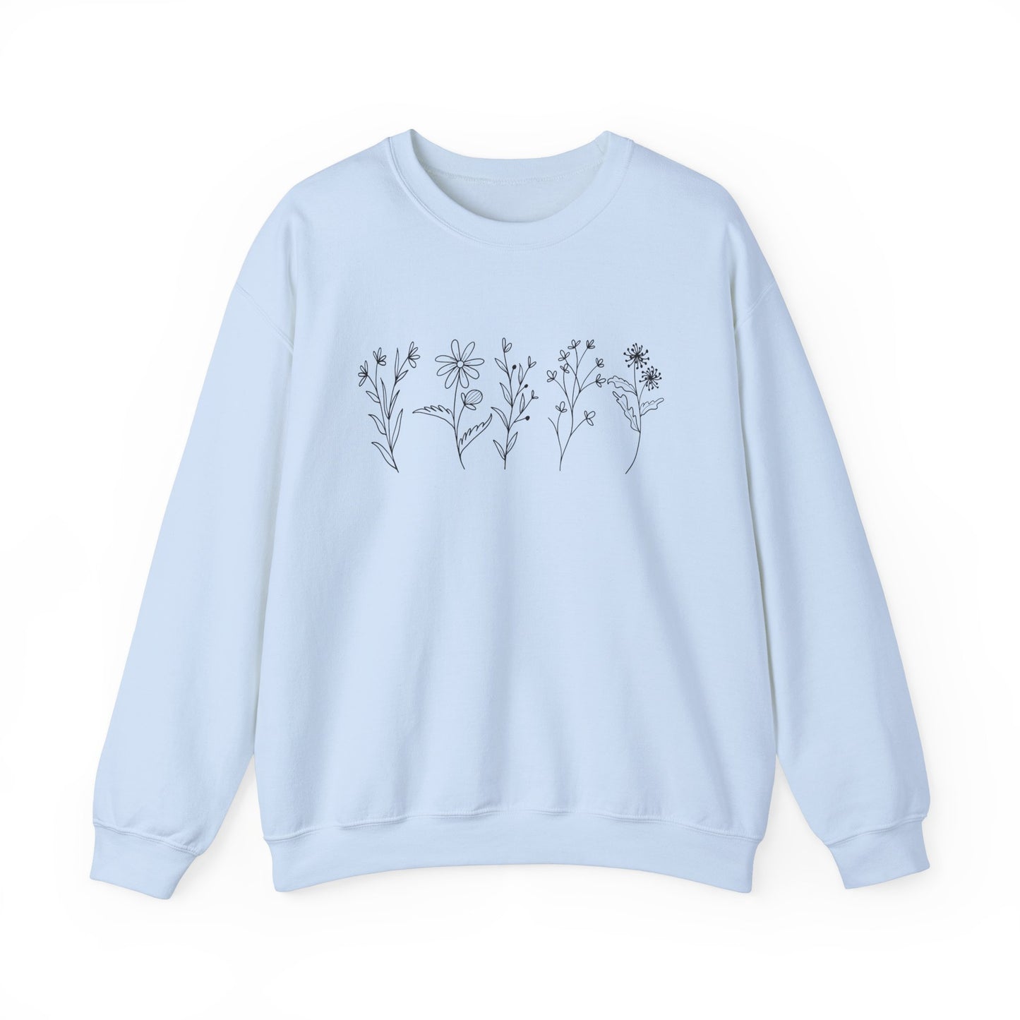 Retro Wildflowers Graphic Crewneck Sweatshirt