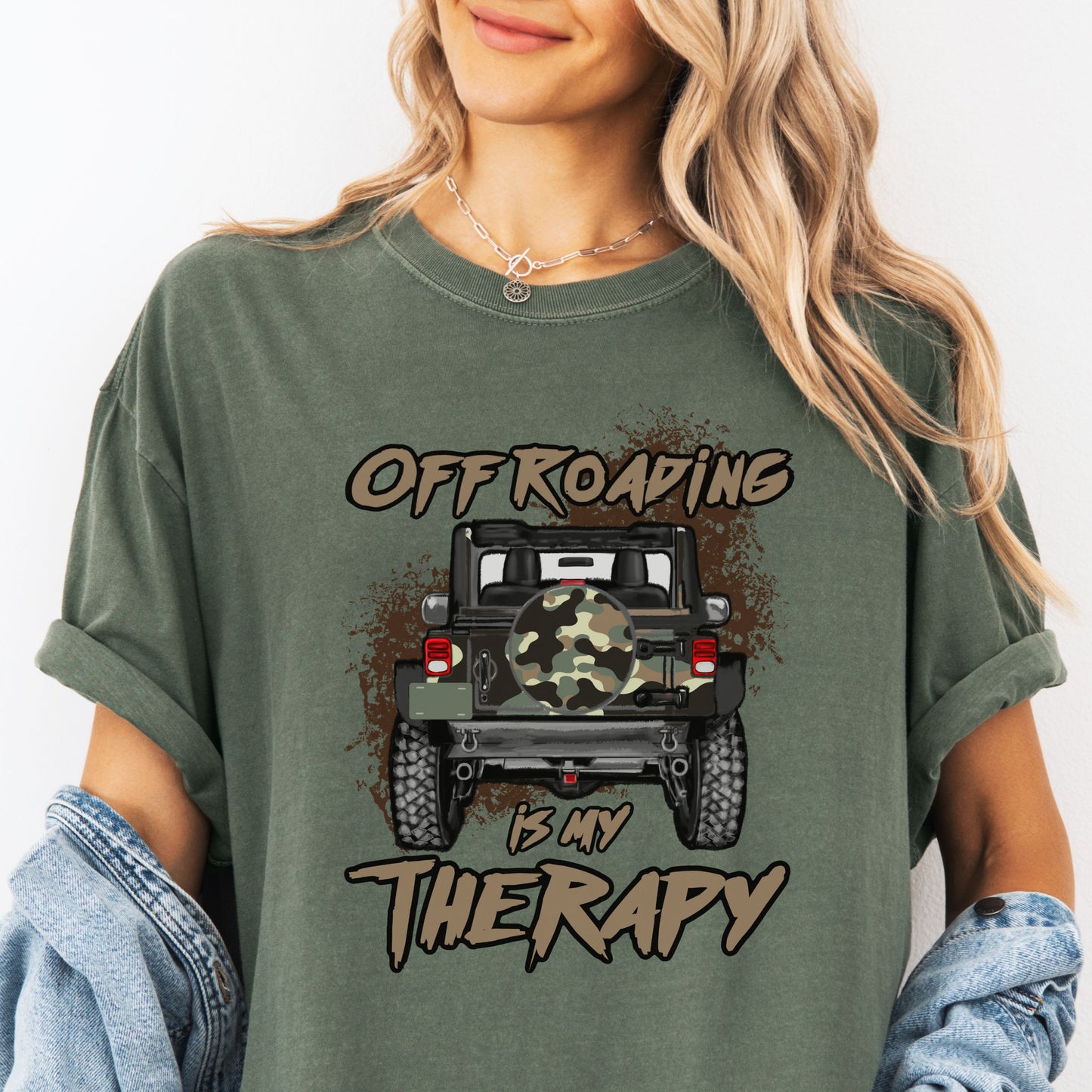 Off-Roading is my Therapy Camo Graphic T-Shirt