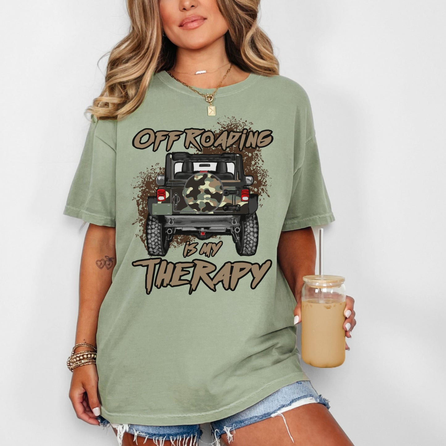 Off-Roading is my Therapy Camo Graphic T-Shirt