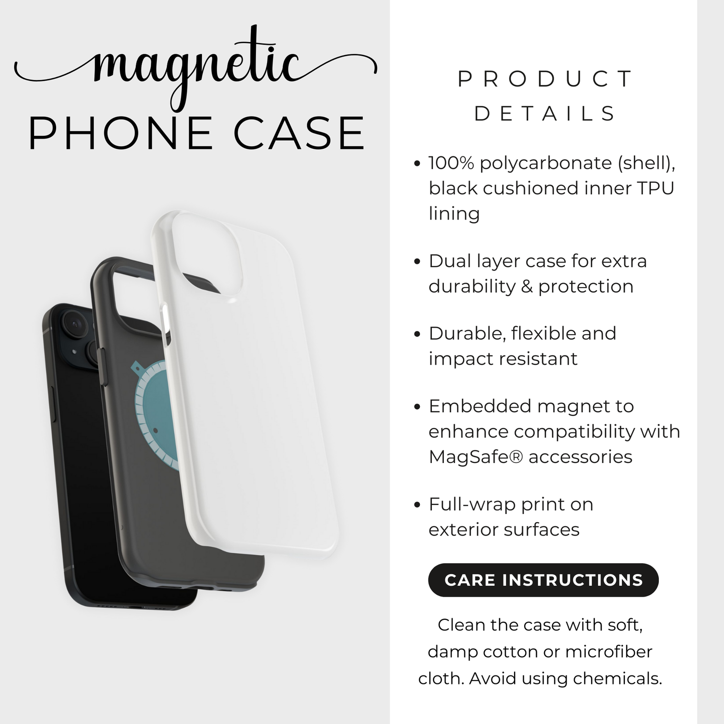 Chinoiserie Toile Phone Case, Mag Safe Compatible, Tough Magnetic Case