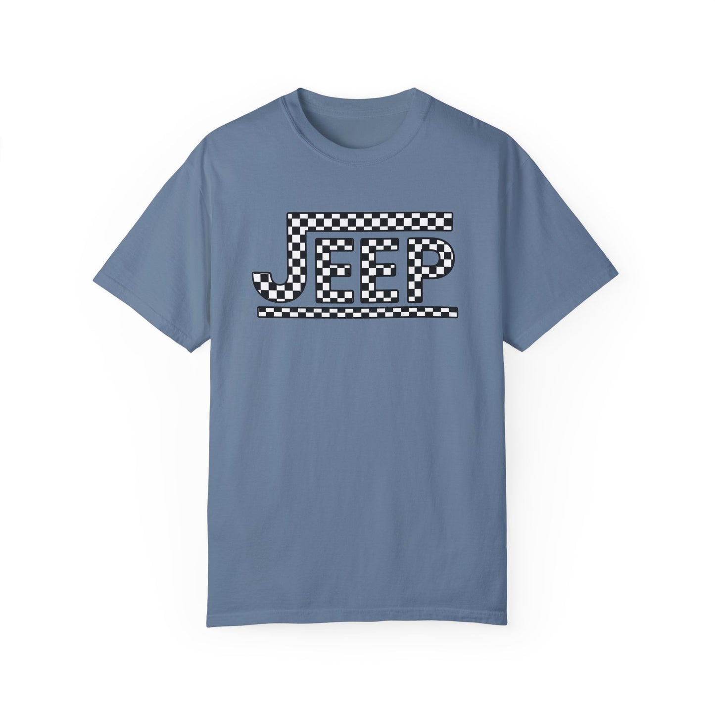 Retro Checkered Jeep Graphic T-Shirt
