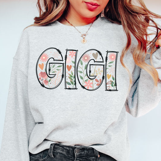 Floral GIGI Graphic Crewneck Sweatshirt