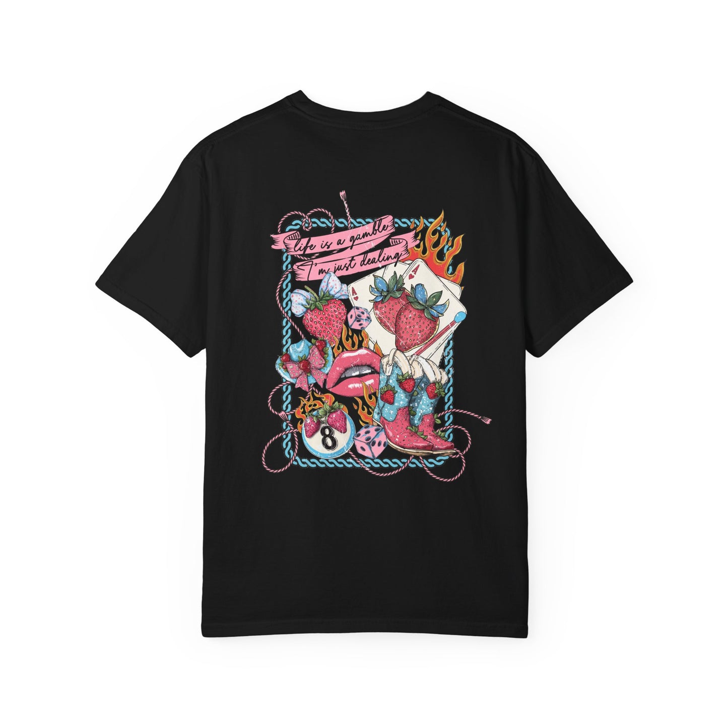 Retro Western Cowgirl Sublimation Design, Life is a Gamble Graphic Tee