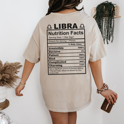 Libra Nutrition Facts Unisex Softstyle T-Shirt, Astrology Gift, Zodiac Tee, Horoscope Shirt, Birthday Present, Libra Apparel