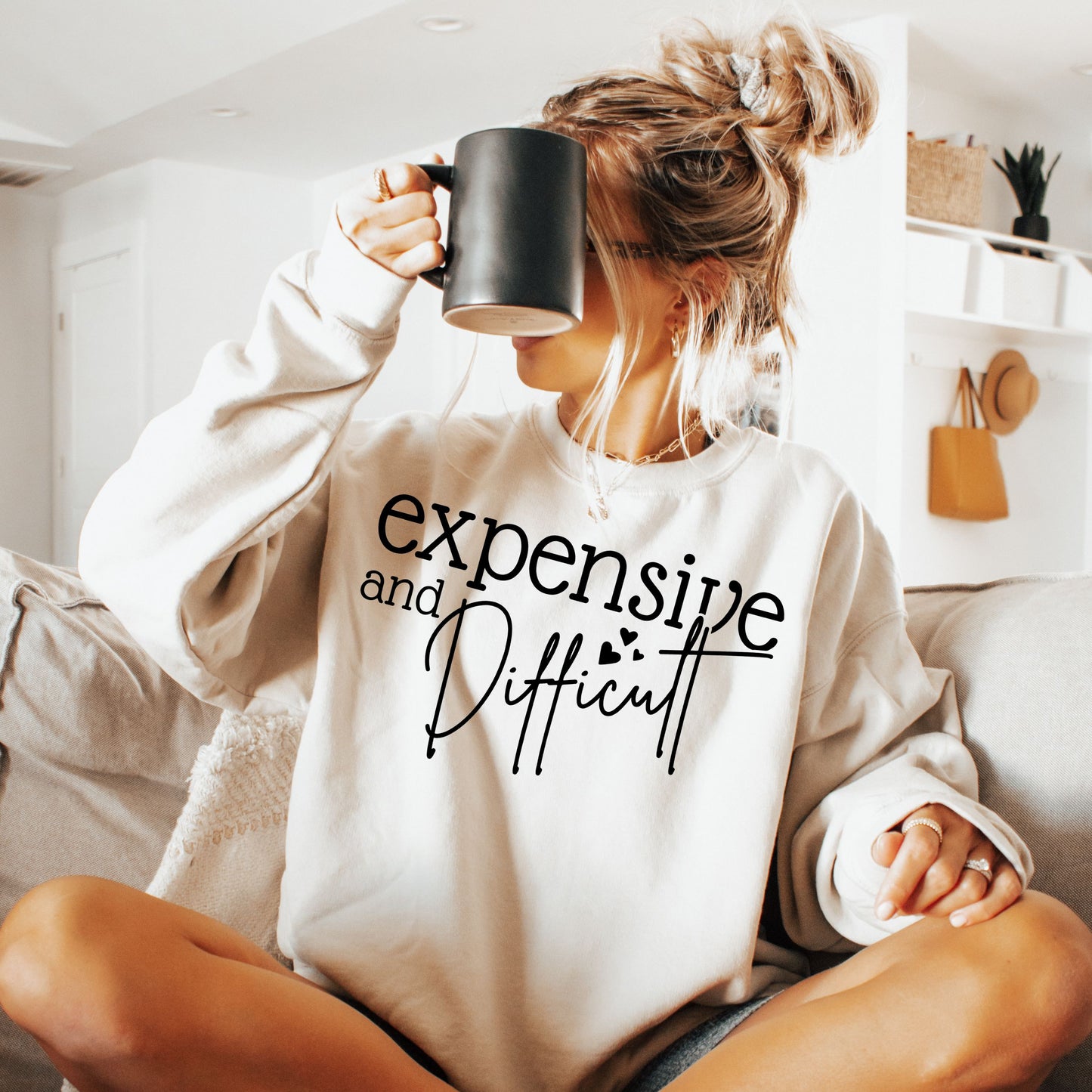 Expensive and Difficult Graphic Crewneck Sweatshirt