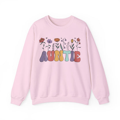 Floral Auntie Crewneck Sweatshirt