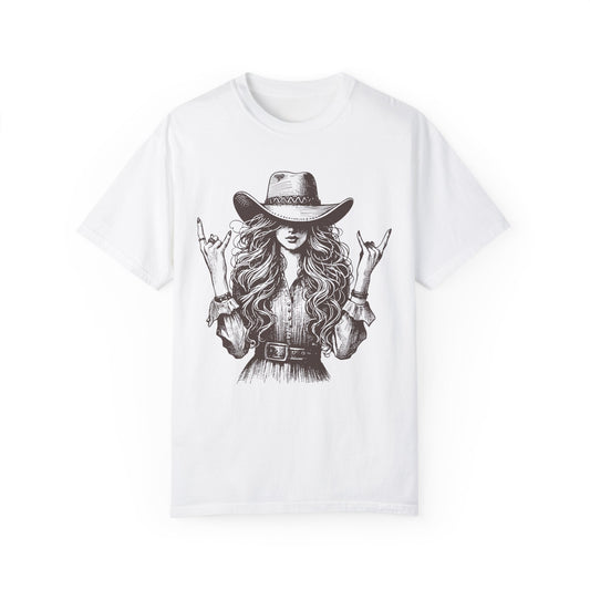 Rock 'n' Roll Cowgirl T-shirt - Vintage Style Unisex Tee
