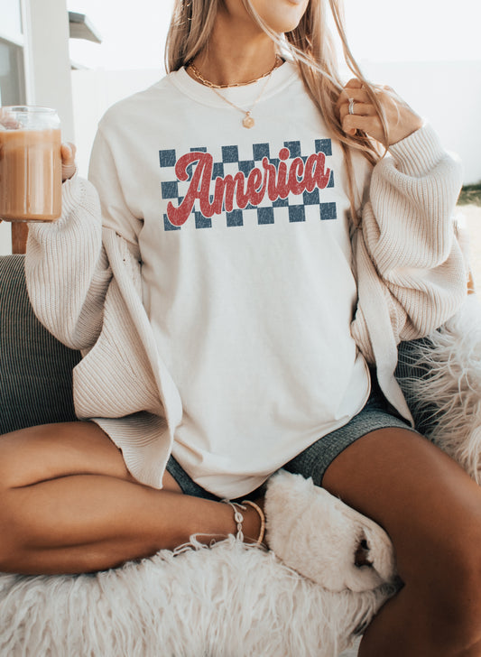 'America' Retro Comfort Color Graphic Tee