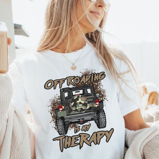 Off-Roading is my Therapy Camo Graphic T-Shirt