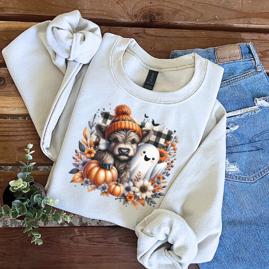 Highland Cow and Ghost Sweatshirt