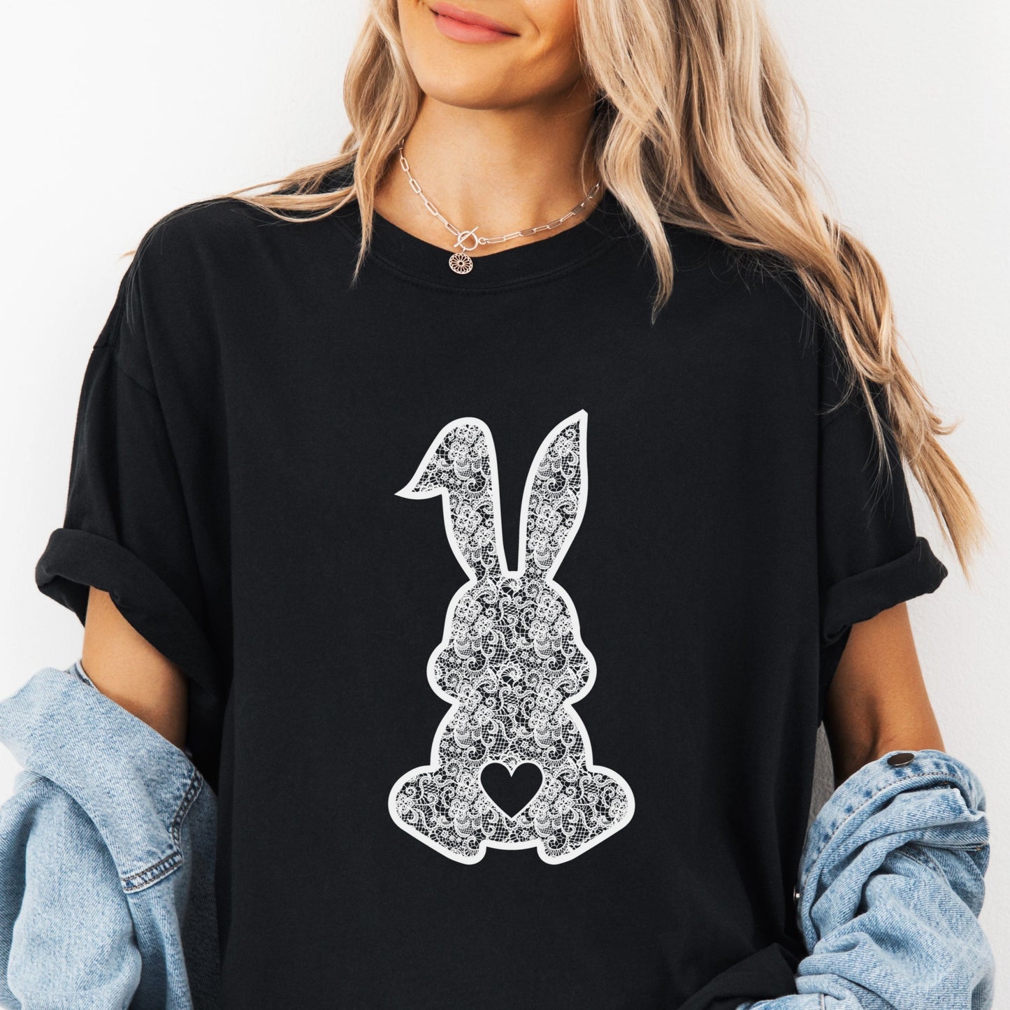 Lace Easter Bunny Graphic Tee