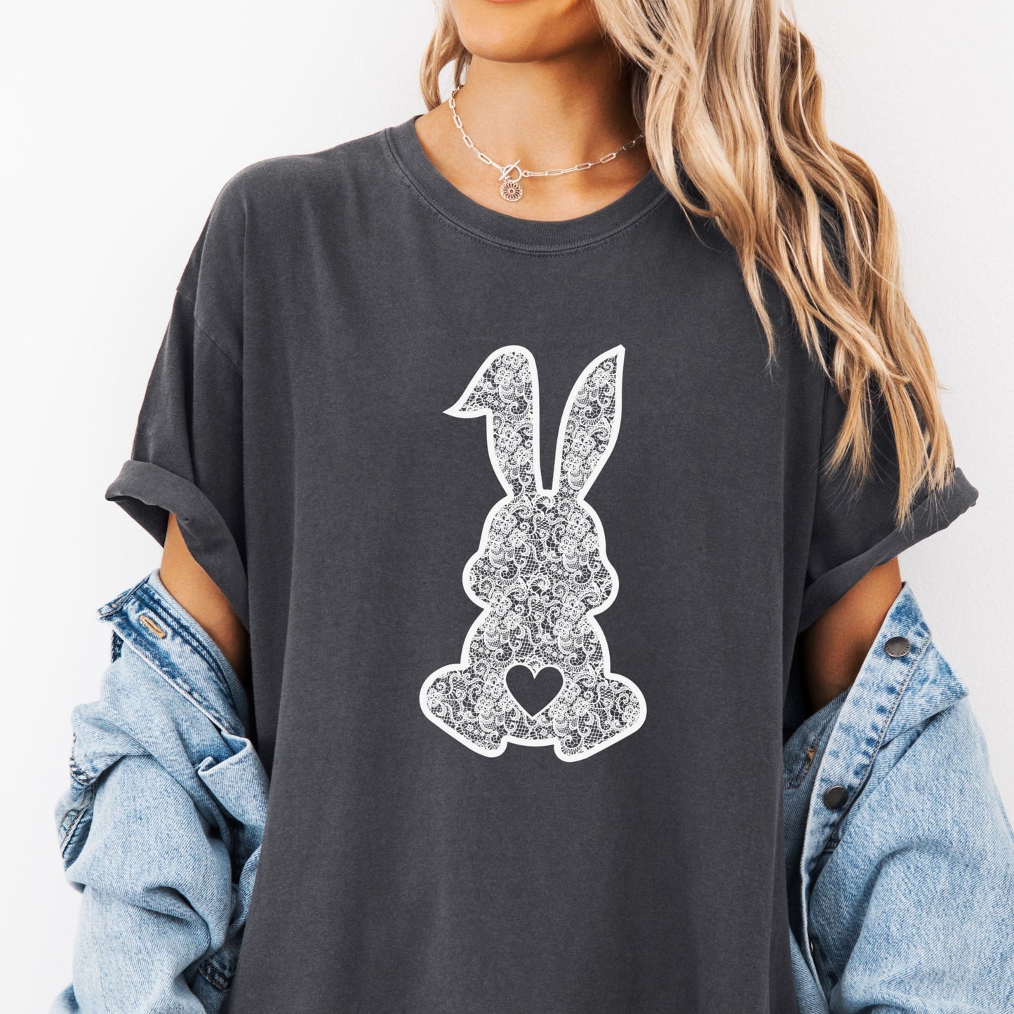 Lace Easter Bunny Graphic Tee