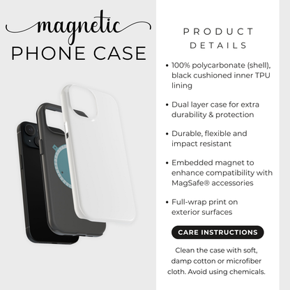 Chinoiserie Toile Phone Case, Mag Safe Compatible, Tough Magnetic Case