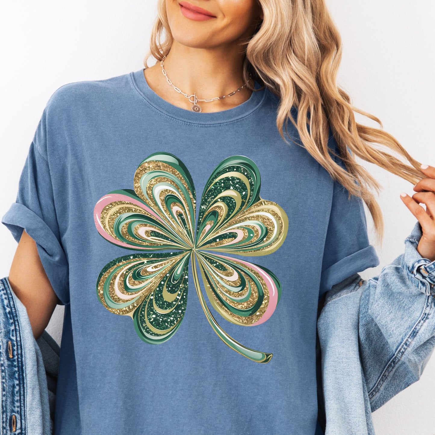 St Patrick's Day Glitter Shamrock T-shirt