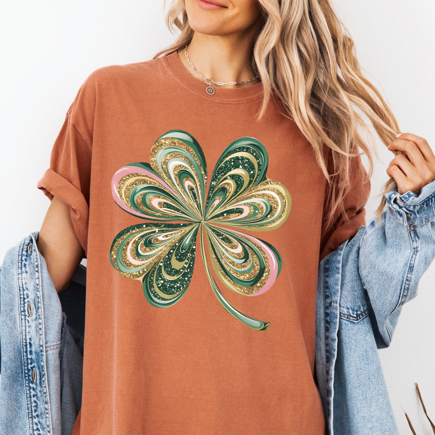 St Patrick's Day Glitter Shamrock T-shirt