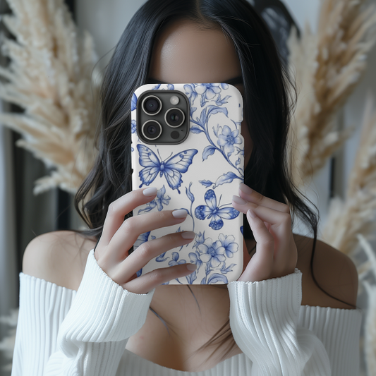 Chinoiserie Toile Phone Case, Mag Safe Compatible, Tough Magnetic Case